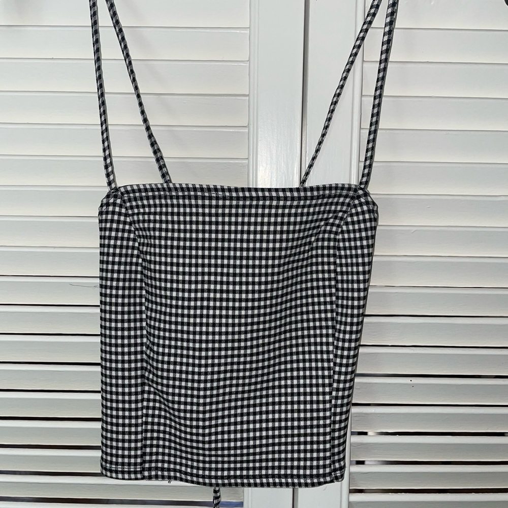 Lace up back crop top